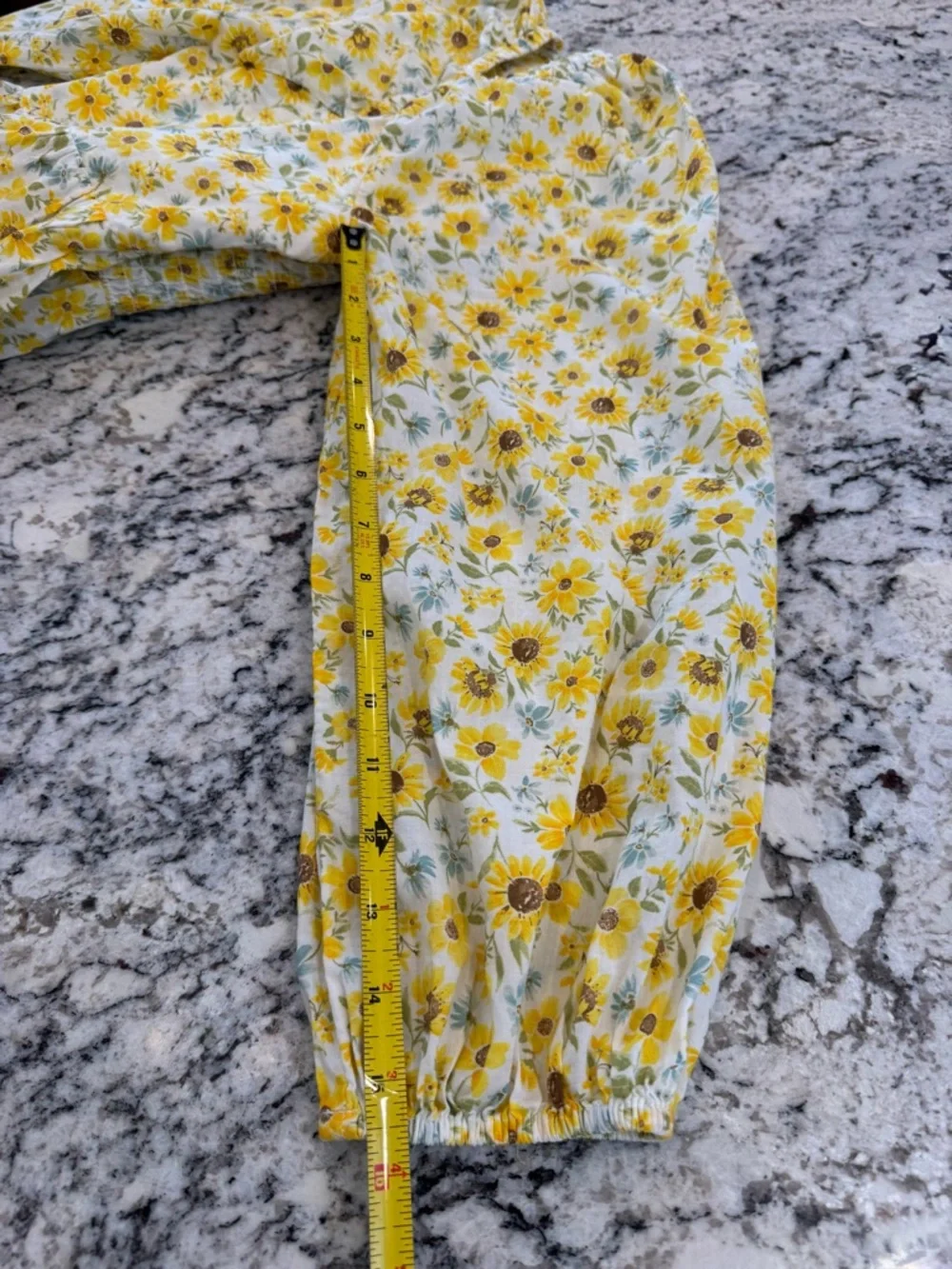 Old Navy Sunflower Floral Smocked Peplum Top | Puff Sleeve Cottagecore Boho